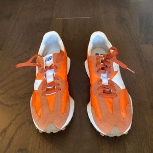 New balance 327 orange running shoes, men